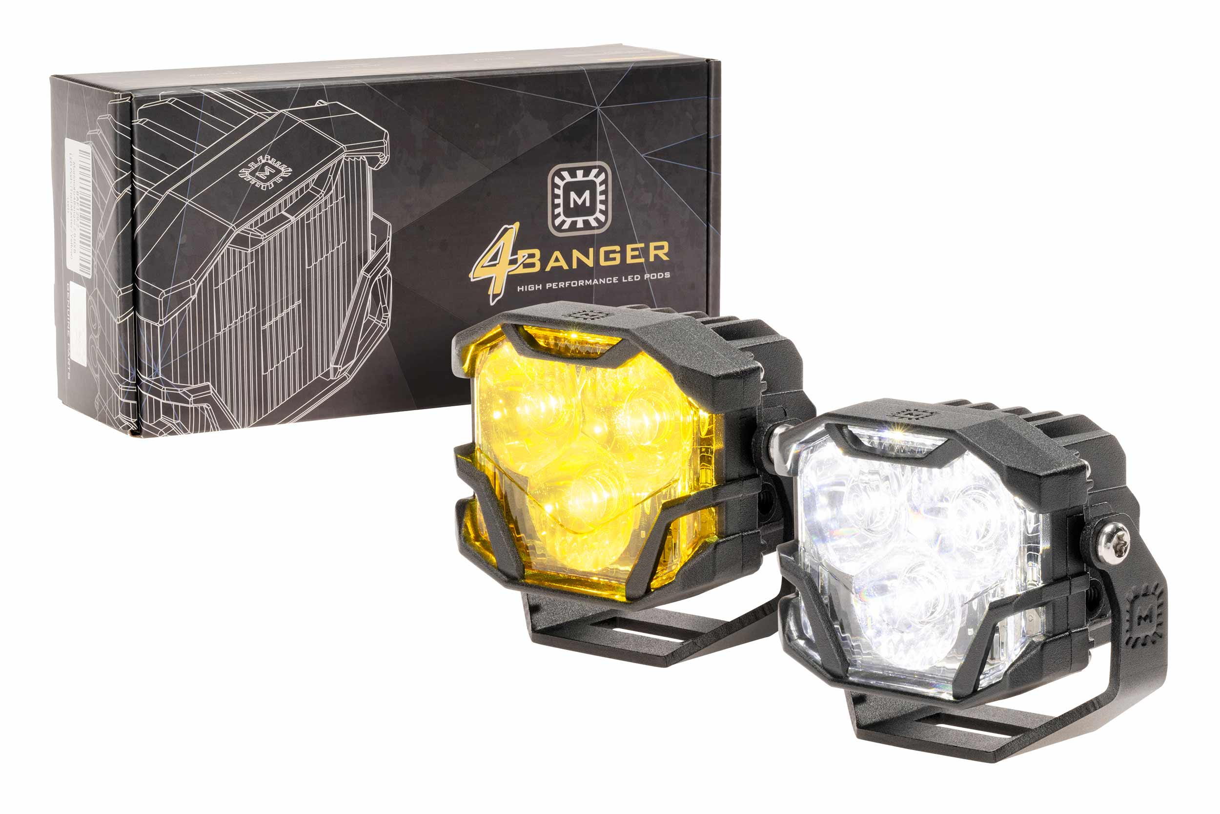 ボンバーヘッド Morimoto 4Banger LED Pods: HXB Spot Beam | Long Distance